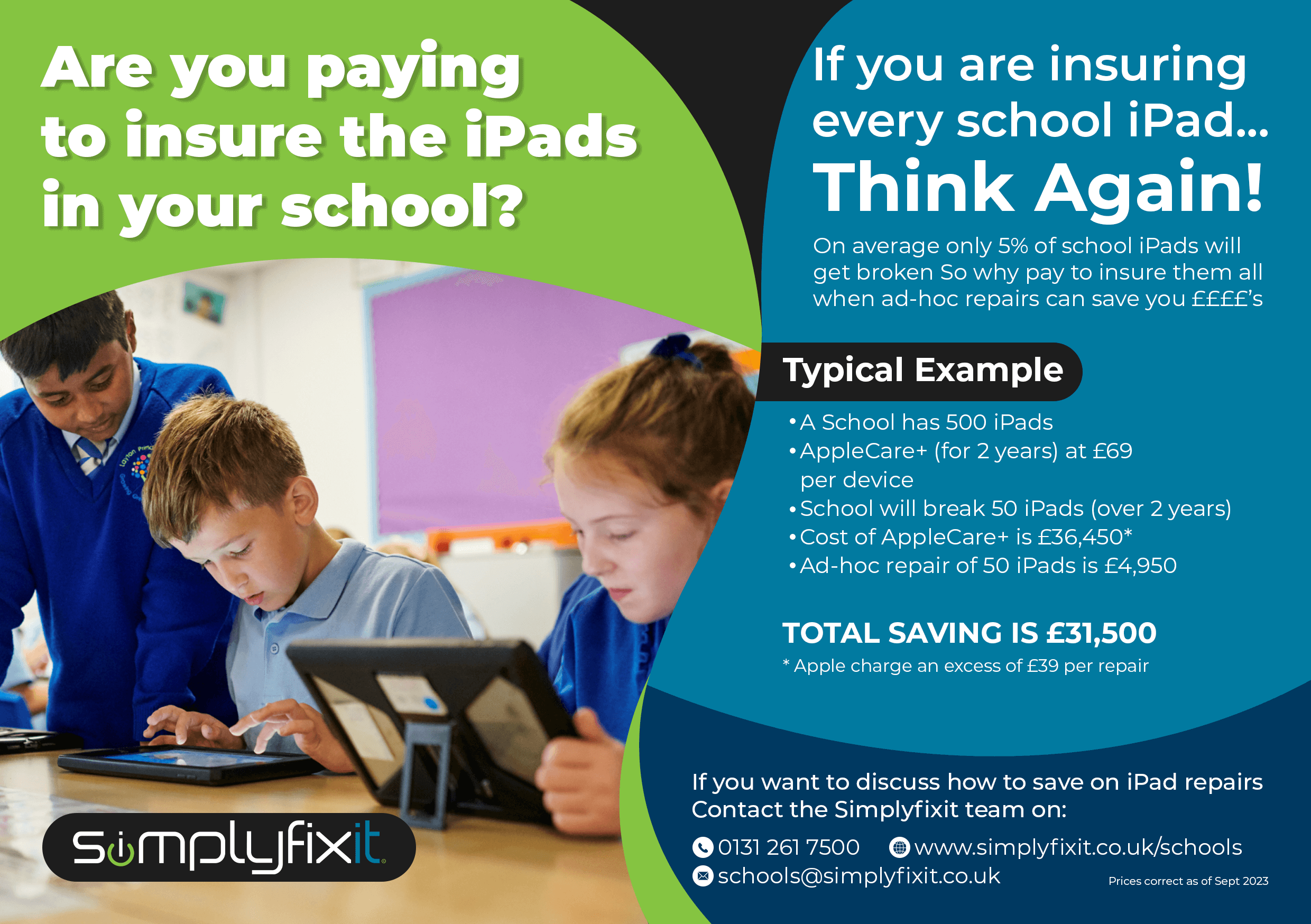 Are you paying Apple to insure the iPads in your school? We can save you money.