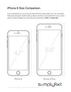 actual size iPhone 6 templates to help you understand the size of the new iPhones compared to your current phone.