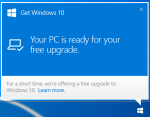 Windows 10 upgrade notice