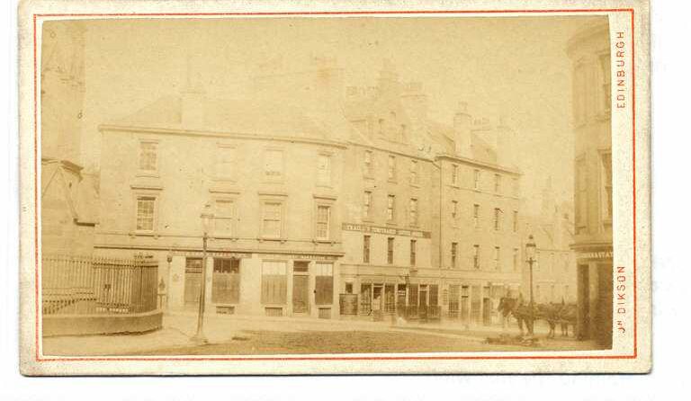 Traill's Temperance Coffee House at 6 Greyfriars Place. It was here that Greyfriars Bobby came at the sound of the One o'clock Gun for his dinner.