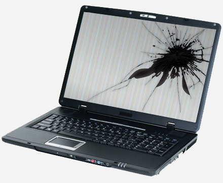 typical damaged laptop screen