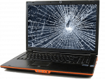 Laptop with a broken screen