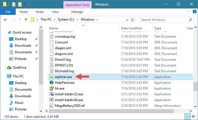 create windows explorer shortcut