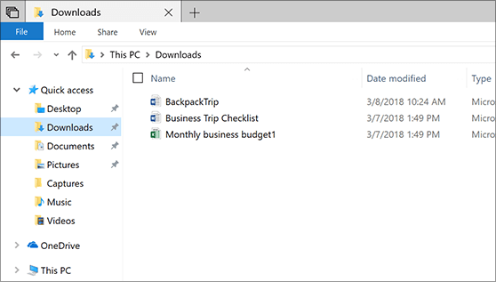 The downloads folder on windows ten.