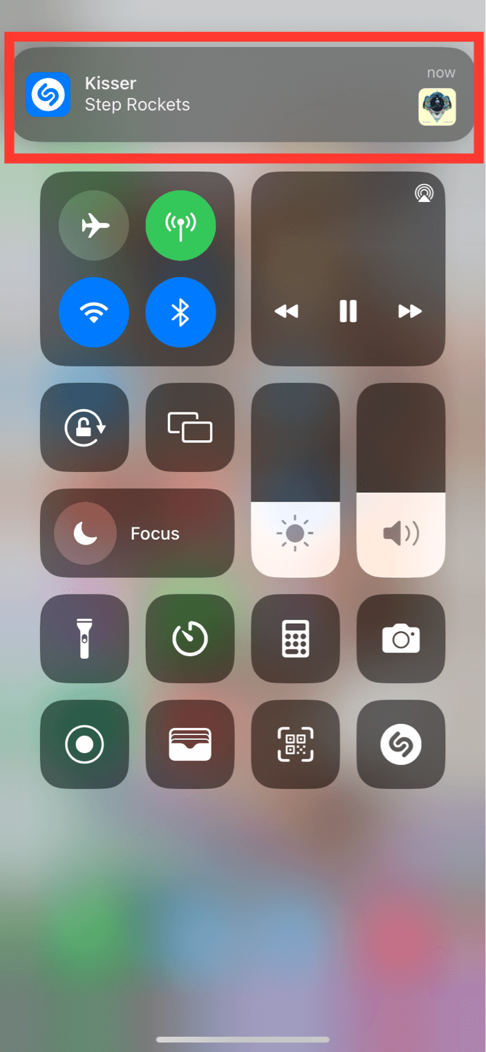 Shazam sends a banner notification to the top of your iPhone confirming the artist and song
